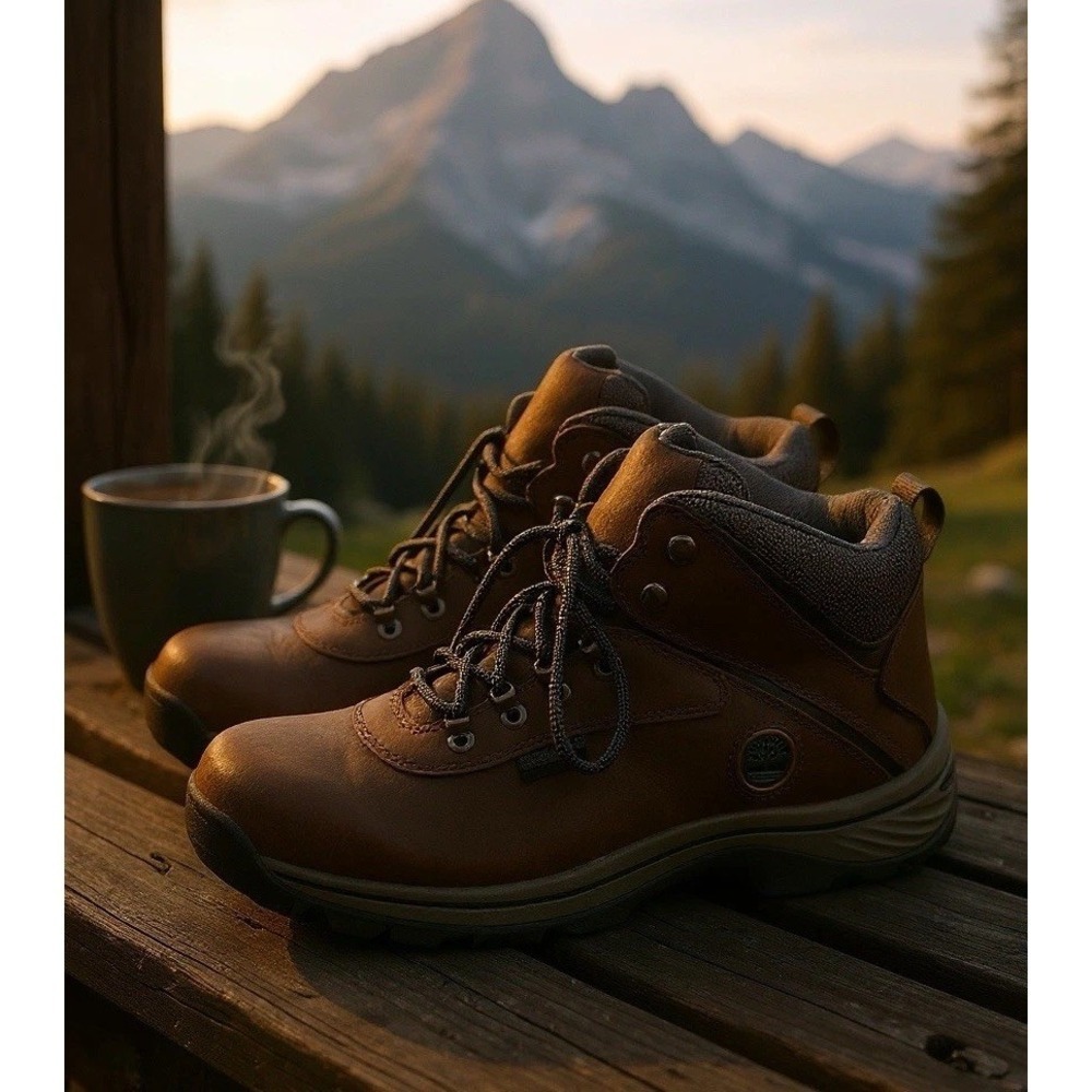 Timberland White Ledge Mid Hiking Boot Men's Brown Leather Waterproof - 12 - Picture 2 of 13
